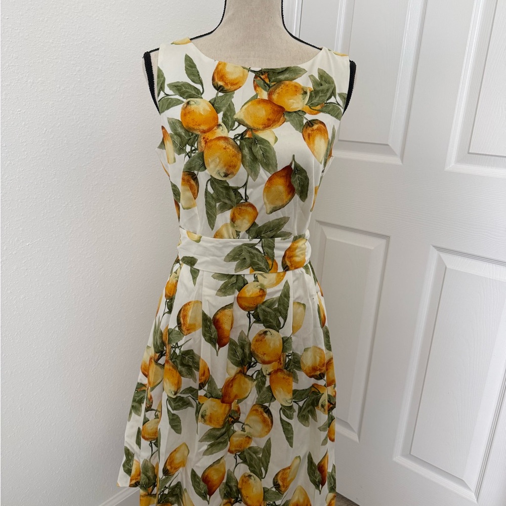 Anne Klein Citrus Print Midi Dress